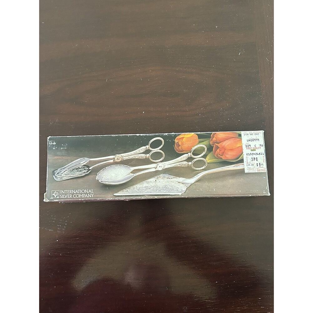 International Silver Company 3 Piece Silver Plated Server Set Dining Cake Cuttin